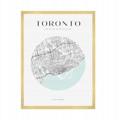  Toronto Kanada várostérkép poszter kb. 50x70 cm arany keret (MP1-0019_50X70,045)