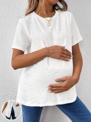 Shein DC46314 Shein Fehér Aszimmetrikus Kismama Blúz (4) XXL