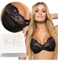 Paripari Puha, merevítős, csipkés melltartó, állítható pántokkal Cleo I Fekete 70D