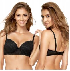 Kinga Csipkés Push-Up Melltartó Kivehető Betétekkel Emma PU-644 Fekete 70D