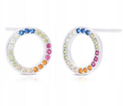  Ezüst fülbevaló színes cirkónia kövekkel, 925-ös ezüst