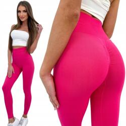  Fukszia színű, rugalmas, push-up hatású alakformáló leggings M/L méret
