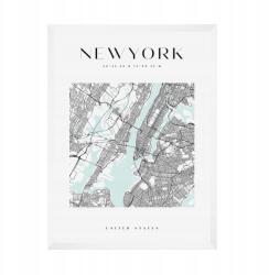  New York Usa várostérkép poszter, négyzet alakú, 21x29, 7 cm, fehér keretben (MP1-0009_21X29,7,063)