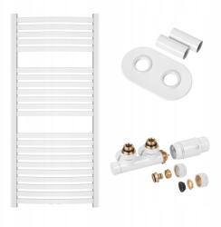 INVENA Fehér létra radiátor fürdőszobába, tartozékokkal (UG-01-12D)