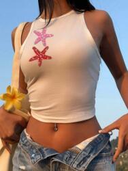 Shein Fehér Felső Díszített Felvarrókkal (s) (613175)