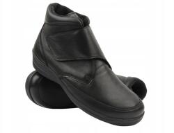 Comfortabel Női Bokacipő Comfortabel 990223 Fekete Bőr "h" Szélesség Tépőzárral (990223-01)