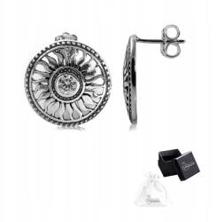 Ulex Premium Ezüst fülbevaló, 925-ös finomságú. Elegáns, divatos napocska fülbevaló cirkónia kövekkel (BH-616-KS kolczyki oksydowane)