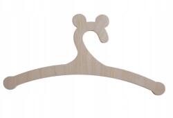  Fa vállfa gyerekruháknak, rétegelt lemezből, fülekkel, barna, 1 darab (WieszakDrewnianyUszy1)