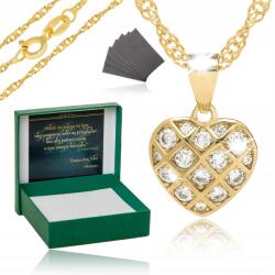 Golden Celebrity Gyönyörű Nyaklánc Szív 925 Keresztelő Áldozás Ajándék (złoto srebro grawer łańcuszek zawieszka)