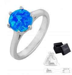 Ulex Premium Elegáns, 925-ös finomságú ezüst gyűrű kék opállal, nőknek méret 16 (IM-5007B-P/16 rodowane z opalem niebieskim)