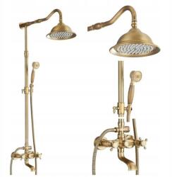 Ari Retro zuhanyszett esőztető fejjel, sárgaréz (Zestaw prysznicowy 06)