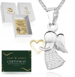 Golden Celebrity Nyaklánc Ezüst Angyal Lánc Medál Áldozás Keresztelő Év (Srebrny łańcuszek naszyjnik komunia chrzest )