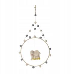  Körhinta kiságyba elefánt filc fából készült handmade szoba dekoráció (EPHSMMO)