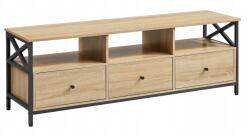 Oskar Rtv Szekrény 145 CM Sonoma Tölgy/fekete Loft Stílus (5903332086627)