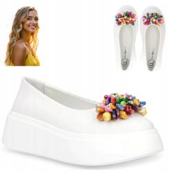 Filippo Női Bőr cipő 39 Filippo Kényelmes Fehér Elegáns Bebújós félcipő (DP6836/25 WH)