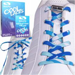 Sulpo Kötés nélküli, csavart cipőfűző kék árnyalatokban, kapcsokkal (Elastyczne sznurowadła sznurówki bez wiązania)