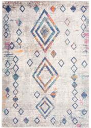 Dywany Chemex Szőnyeg Fríz 140x200 Modern Színes Divatos g25wn (G025A WHITE/DARK BLUE)