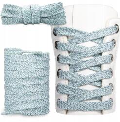 Sulpo Pamut cipőfűző lapos, fűzős cipőkhöz, 75 cm, zöldes-szürke melírozott (SN_4524)