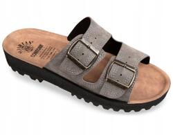  Férfi szürke papucs - 2 csattal, Pu talp (MJT-0048)