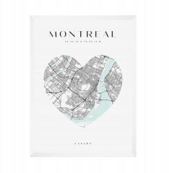  Montreal várostérkép poszter szívvel 21X29, 7 cm fehér keret (MP1-0065_21X29,7,063)