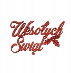 Klepkomania Wesolych Świąt felirat, karácsonyi dekoráció (BST351 CZERWONY)