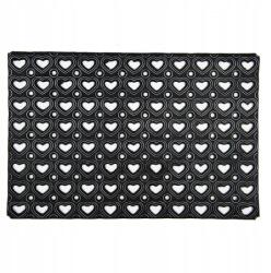 Clayre & Eef Fekete gumiszőnyeg szívekkel 60x40x1 cm (MC227)