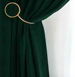 Prestiqua Velúr Függöny Nappaliba Karikákkal 150x175 Üvegzöld Velvet (2648)