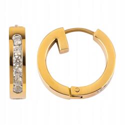 Energetix Arany Színű, Mágneses Kör Fülbevaló Cirkónia Kövekkel, Sebészeti Acélból (3931-3)
