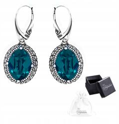 Ulex Premium Fülbevaló Ezüst pr. 925 Elegáns Függő Smaragd Strassz Neki (PC-2074E-KSPM tanie z kryształem)