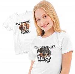 Aradena Személyre szabott Gyerek Póló "Kutya haver" kutyás nyomattal, névvel, 146-os méret (138 10 Psi Kumpel Personalizowana Koszulka )