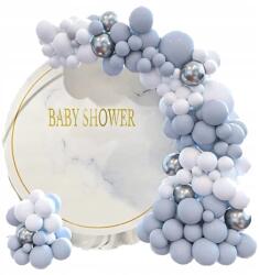  Girland Léggömb Fali Íj Szett 146el Ezüst Szürke Keresztelő Születésnap