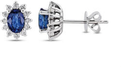  Fehérarany gyémánt fülbevaló zafírral Aitana