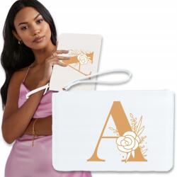  Borítéktáska Fehér Telefonhoz, Iniciálékkal, Mintákkal (Torebka Kopertówka Damska Biała)