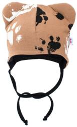 NEW BABY Baba Pamut Sapka Fülekkel New Baby Mustár Mancs 6-OS Méret