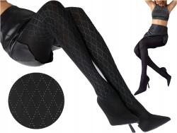 Marilyn Női Harisnyanadrág Rombusz Mintás Allure B01 Marylin 5-XL Black/silver (CZARNE DAMSKIE RAJSTOPY błyszczący wzór)