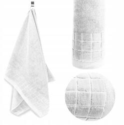 Koney Fürdőlepedő 50x100 Fehér 500G Vastag 100% Pamut bordó (5905265388823)