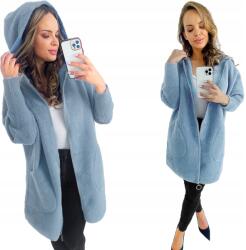 Soprato Klasszikus Meleg Alpaka Kabát Cipzáras Baby Blue Színek