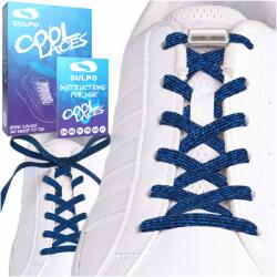 Sulpo Rugalmas, csillámos, sötétkék, csavaros rögzítésű, nem megkötős cipőfűző (Elastyczne sznurowadła sznurówki bez wiązania)