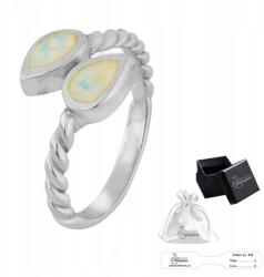 Ulex Premium 925-ös finomságú ezüst gyűrű fehér opállal, ajándékba neki méret 14 (IM-5008B-P/14 rodowane z opalem białym)