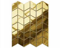 Mozaika Üveg Chevron Rombusz Arany Gold Metalic (R008m)