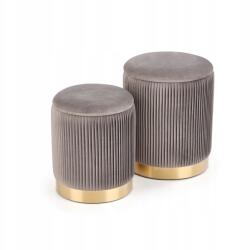 Halmar Két szürke gyönyörű puff szett glamour stílusban Monty Halmar (V-CH-MONTY-PUFA-POPIEL)