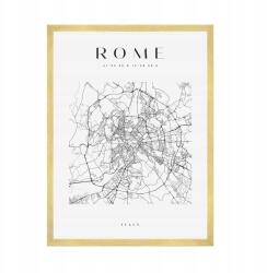  Róma várostérkép poszter, Olaszország, Európa, négyzet alakú, 50x70 cm arany keret (MP1-0051_50X70,045)