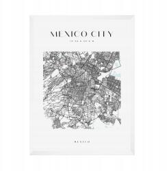  Mexikóváros térkép poszter, négyzet alakú, 21x29, 7 cm fehér keret (MP1-0045_21X29,7,063)