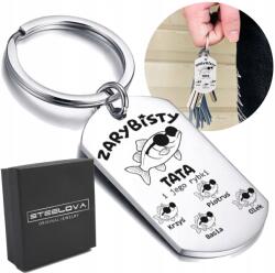  Zarybisty Apa kulcstartó horgásznak, a gyerekek neveivel Ajándék ötlet apának (Brelok z Grawerem dla taty, Dzień Ojca)