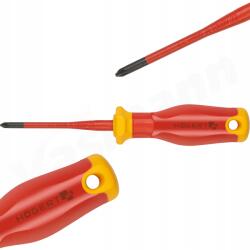 Högert Technik Szigetelt csavarhúzó PZ1/SL5 x 80mm biztosítékokhoz 1kV mágneses hegytel (HT1S976-1)