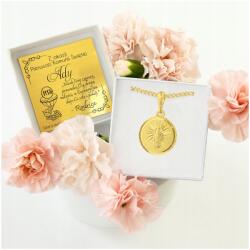 Golden Haus Arany Lánc 925 585 Csodálatos Úrvacsorai Medál Nővér Kislányának 45CM (Pamiątka pierwszej I komunii świętej grawer)