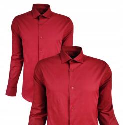 Anagre Férfi Alkalmi Ing Casual Klasszikus Pamut Bordó L