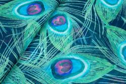  Sifon Ruha Dekorációkhoz, Páva Szem Minta, Sötétkék Háttér (SZYFON)