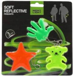  Kulcstartók 3 db Függő Fényvisszaverő Maci Csillag Látható Gyerek Hátizsák