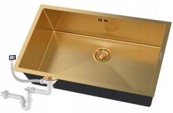 Granitan Acél Mosogató Nagy Kamra Pult Alatti Egymedencés Arany BARI74 (BARI74 złoty)